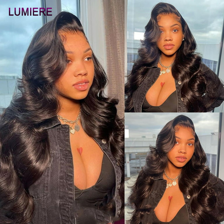 Lumiere Brazilian Bone Straight Lace Front Human Hair Wigs 13×4 Lace Front  Wig Cap 150% Light Pink 18 