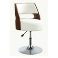 thumbnail image 2 of 20" X 20" X 31" White And Walnut Swivel Adjustable Stool, 2 of 2