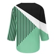 thumbnail image 5 of Pompotops Femmes Casual Manches 3/4 Imprimé Col Rond Boutonné Tunique de Base Tops T-shirts Chemisiers Dégagement, 5 of 5