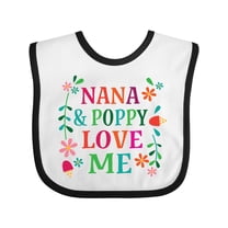 Inktastic Nana and Poppy Love Me Boys or Girls Baby Bib