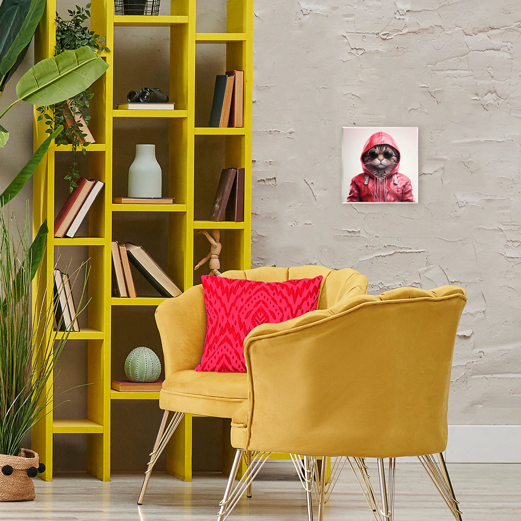 Stupell Industries Hipster Cat in Stylish Jacket Wall Plaque Art, design by Roozbeh