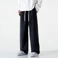 thumbnail image 5 of Baggy Jeans for Men Trendy Elastic Waist Drawstring Wide Leg Pants Outdoor Lightweight Comfy Casual Jeans Streetwear Black 5XL, 5 of 6