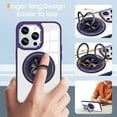 thumbnail image 5 of Dteck Clear Magnetic Case for iPhone 13 Pro,Shockproof TPU 360°Rotatable Ring Stand Case Compatible with MagSafe Transparent PC Back Cover for iPhone 13 Pro,Purple, 5 of 8