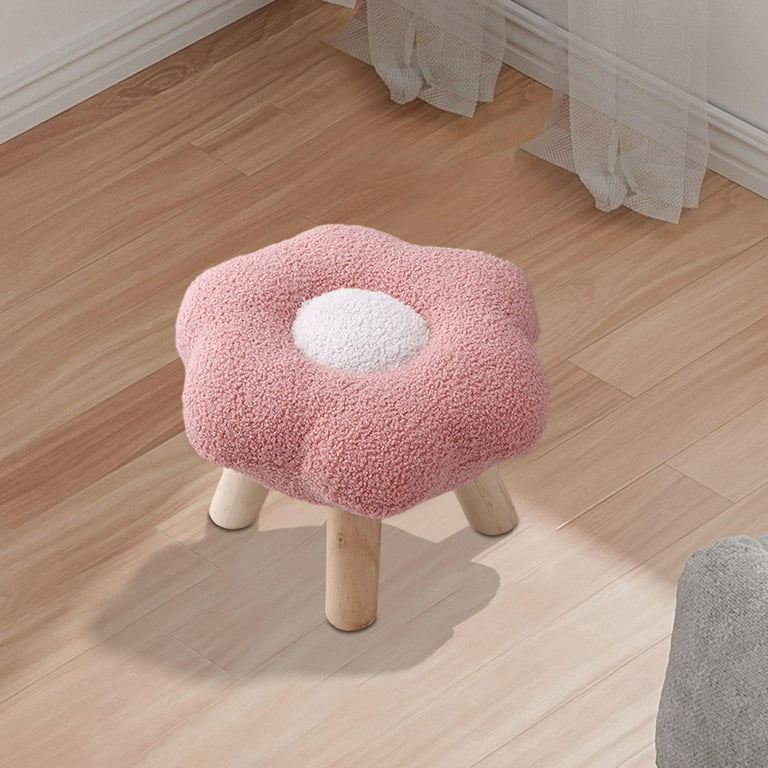 Tongina Small Foot Stool Sofa Stool Non Slip Cute Multifunctional Soft under Desk Footstool Ottoman for Living Room Playroom Entryway Pink