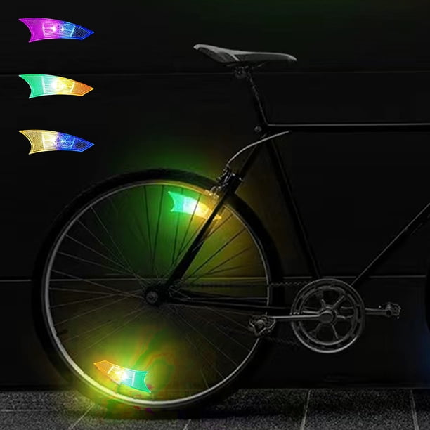 Luz LED de radios para bicicletas | Luz de neumático de bicicleta multicolor | Fácil instalación | 3 modos de flash | Se adapta a la mayoría de las bicicletas | 13,5x4,2cm | 1 Pieza | Accesorio de