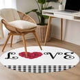 thumbnail image 4 of Small Round Rug 3Ft Washable Non-Slip, Valentine's Day Circle Area Rugs for Living Room Bedroom, LOVE Romantic Red Roses Black Buffalo Plaid Indoor Floor Mats Carpet Runner for Home Decor, 4 of 8