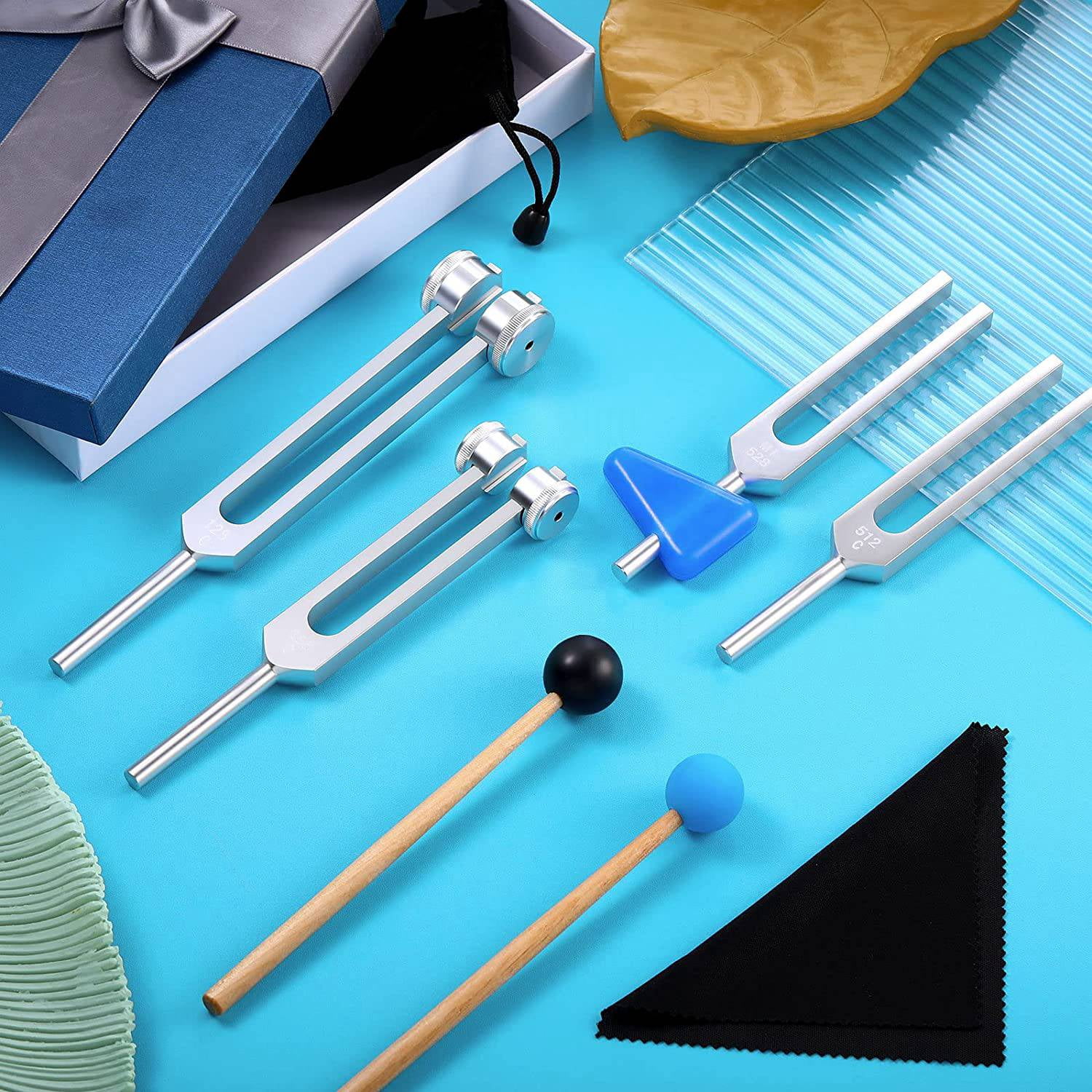 Kit De 2 Diapasons De Guérison Sonore Osteo OS - Fréquences 25 Hz & 50 Hz - Inclus 528 Hz Gratuit