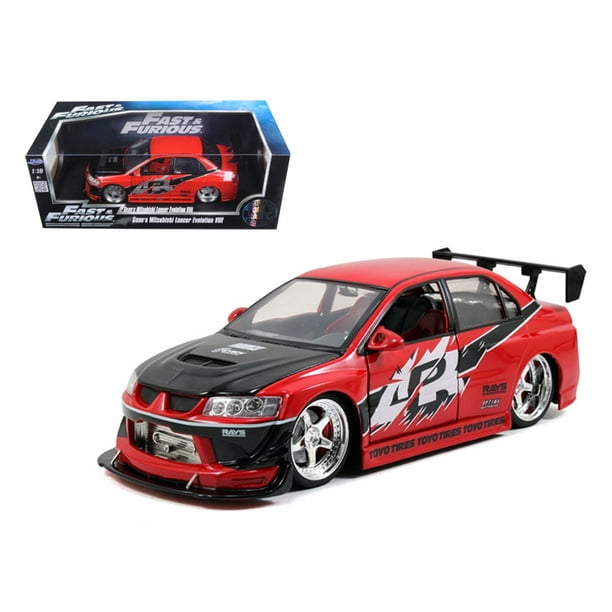 Sean S Mitsubishi Lancer Evolution Viii Red Fast Furious Movie 1 18 Diecast Car Model By Jada Walmart Com Walmart Com