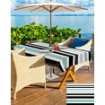 thumbnail image 5 of Fsddascl Turquoise Black Stripe Outdoor Tablecloth - 60x84 Inch Rectangle Dining Table Cover, Modern Abstract Coarse Striped Waterproof Outdoor Table Cloth with Umbrella Hole & Zipper for Patio, 5 of 7