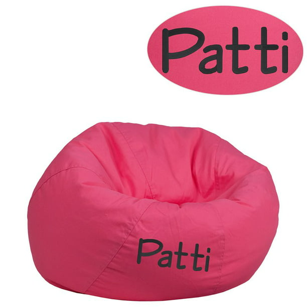 Personalized Small Solid Hot Pink Kids Bean Bag Chair