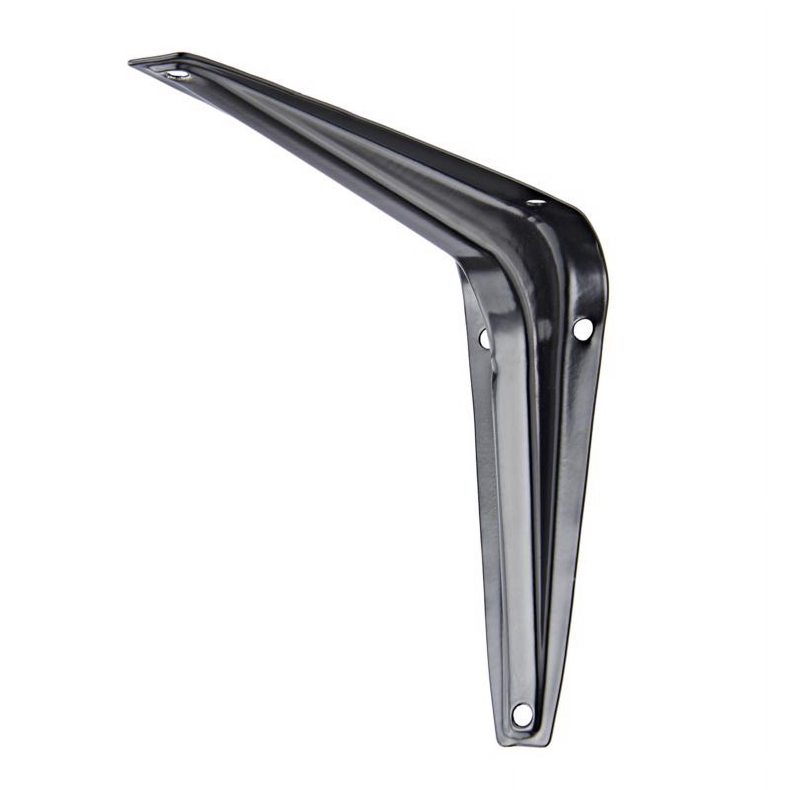 Hampton 5042593 6 in. & 100 lbs 18 Gauge Black Steel Shelf Bracket - Pack of 10