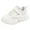 2-White, variant on 2024 New Fashion Four Seasons Children Girls Tennis Shoes Size 13 Sneakers Girls Flat Thick Bottom Non Slip Lightweight Mesh Upper Breathable Comfortable Lace Up Hook Loop Solid Color Casual Style S