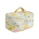 thumbnail image 2 of Bolso de maquillaje de algodón acolchado - Diseño de oso floral y puntos, bolsa cosmética grande de viaje, 9,84x6,29x6,29 pulgadas, blanco y amarillo, 2 of 9