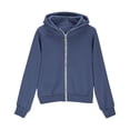 thumbnail image 4 of XINXIAOO Boys Girls Hoodies Long-Sleeve Full Zipper Navy Hoodies Fall Jacket with Pockets Girls Boys Sweatshirts Size 7-8 Years, 4 of 6