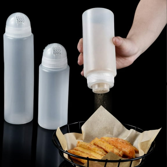 HEATSHAKING Spice Bottles Transparent Plastic 4Pcs 7.1x2.6in