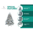 thumbnail image 5 of Brittany 6.5ft Snow Flocked Christmas Tree Prelit with 892 Branch Tips, 450 Warm Lights and Metal Stand, 49" wide Realistic Nevada Frosted Christmas Tree with Lights by Naomi Home, 5 of 6