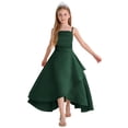 thumbnail image 5 of Quealent Spaghetti Straps Junior Bridesmaid Dresses A Line Chiffon Flower Girl Dress Ruffles Girls Formal Dresses (Dark Green, 9-10 Years), 5 of 8