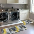 thumbnail image 5 of 2PCS Yellow Ombre Kitchen Rugs Abstract Floor Runner Yellow and Gray Non-Slip Area Carpets Mustard Grunge Kitchen Mat Set for Farmhouse Bathroom Laundry 16" x 47", 5 of 6