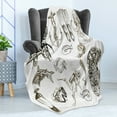 thumbnail image 4 of Diving Soft Flannel Fleece Throw Blanket, Life of Aquaticmed Marine Mermaid Snorkeling Octopus Sketchy Design, Cozy Plush for Indoor and Outdoor Use, 60" x 80", Olive Green White, by Ambesonne, 4 of 5