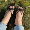 thumbnail image 2 of Eltusu Women Flat Slide Sandals, No Slip Breathable Open Toe Summer Beach Sandals Shoes Black Size 6, 2 of 7