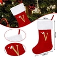 thumbnail image 2 of Miaocao 18.11 Inch Red Velvet Monogram Christmas Stocking, Personalized Embroidered Xmas Hanging Ornament for Fireplace Home Party Decor, 2 of 5