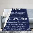 thumbnail image 3 of Papa Blanket Papa Gifts Throw Blanket Gift for Papa Soft Flannel Blanket Gifts for Grandpa Blue Sofa Blanket Durable Travel Blanket Birthday Gift from Grandchildren 80"X60", 3 of 6