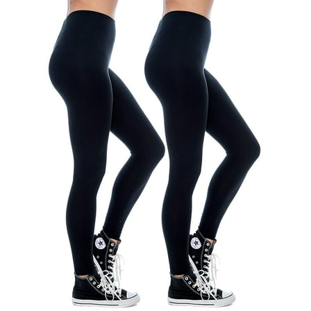 Women & Plus Soft Cotton Active Stretch Ankle/Capri Length Lightweight Leggings : 2PK-Black/Black (Ankle Length), 2X