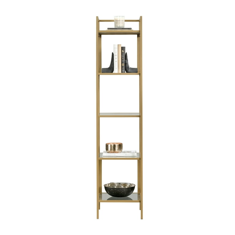 FUTRWORE Small Bookshelf for Small Spaces, 3 Tier Bookcase, Narrow Gold  Book Shelf, Small Shelf Open Display Rack for Bedroom, Living Room, Home