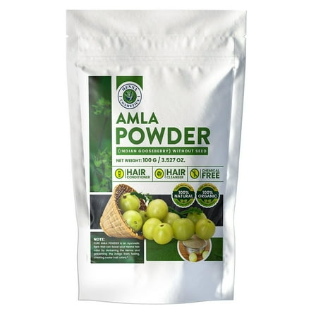Henna Cosmetics Amla Powder Without Seeds (100 Grams) Hair and Skin Supplement