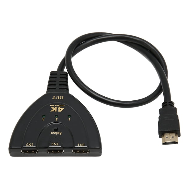 Conmutador de interfaz Multimedia 4K HD 3 en 1 salida 3 puertos Selector de concentrador de interfaz Multimedia HD para Xbox para PS5 HDTV PC