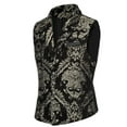 thumbnail image 2 of VBTAPA Mens Suit Vest Jacket Vintage Floral Tuxedo Vests Formal Waistcoat with Notched Lapels Black XL, 2 of 5