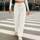 thumbnail image 5 of RKSTN Women's Corduroy Pants Plus Size Slim Fits Elastic Waisted Drawstring Lounge Pants Womens Casual Solid Oversized Loose Fits Comfortable Trousers Straight Leg Work Pant Fall Spring Clothes, 5 of 10