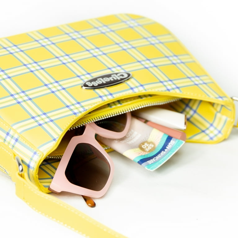 Clueless, Women´s Plaid Small Shoulder Bag with Enamel Metal