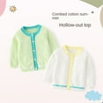 thumbnail image 6 of GYRATEDREAM Toddler Girls Crewneck Cardigan Sweaters Long Sleeve Kids Button Cotton School Uniform Knit Tops Outwear for 6-7Y White, 6 of 10