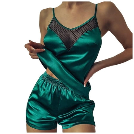 Midwennn Women Sexy-Lingerie Sleepwear Satin Silk Lace Up Nightwear Pajamas Nightgown Rose Lingerie Nightgown for Women Lingerie Robe for Women