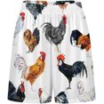 thumbnail image 3 of NICKSUN Shorts de Pyjama Amusants pour Hommes, Bas de Pyjama Doux avec Poches, Coqs, 3TG, 3 of 6
