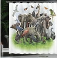 thumbnail image 4 of Ambesonne Animals Shower Curtain, Wild Creatures Collage Art, 69"Wx84"L, Multicolor, 4 of 5