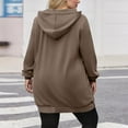thumbnail image 4 of Titcea Zip Up Hoodie Women, Lightweight Jacket Drawstring Long Hoodies with Pockets Solid Color Warm Comfy Casual Winter Coat, 4 of 8