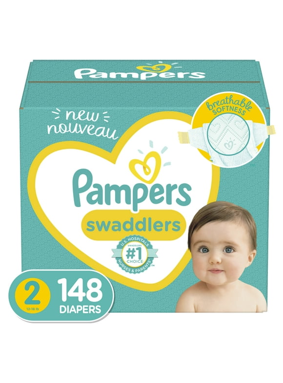 Pampers Swaddlers Hypoallergenic Soft Diapers - Size 2, 148 Count