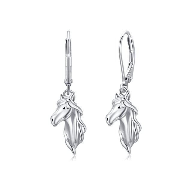 Pendientes Silikepa Horse de plata de ley 925 para mujer