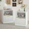 thumbnail image 2 of YouTrend Nightstand Set of 2 for Bedroom, Modern Bedside Table End Table with Storage Drawer & Open Shelf, Wooden Storage Cabinet for Living Room, White, 2 of 10