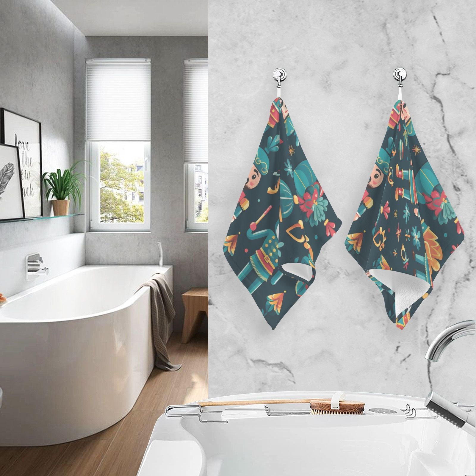 Cartoon Villain Hand Towels Cotton Bath Towels Large Face Towels Absorbent for Bathroom 2 Packs