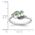 thumbnail image 2 of Solid 925 Sterling Silver Green Quartz and Diamond Engagement Ring Size 6 (.01 cttw.), 2 of 3