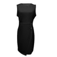 thumbnail image 5 of Aoochasliy Ladies Dresses Casual Summer Sleeveless Casual Solid Round Neck Knee-Length Dress, 5 of 6
