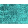thumbnail image 1 of Ahgly Company Machine Washable Indoor Rectangle Oriental Turquoise Blue Industrial Area Rugs, 8' x 12', 1 of 4