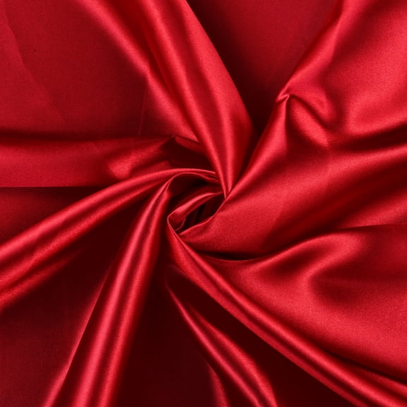 MDS Pack of 10 Yard Charmeuse Bridal SOLID Satin Fabric for Wedding Dress Fashion Crafts Costumes Decorations Silky Satin 44” Apple Red