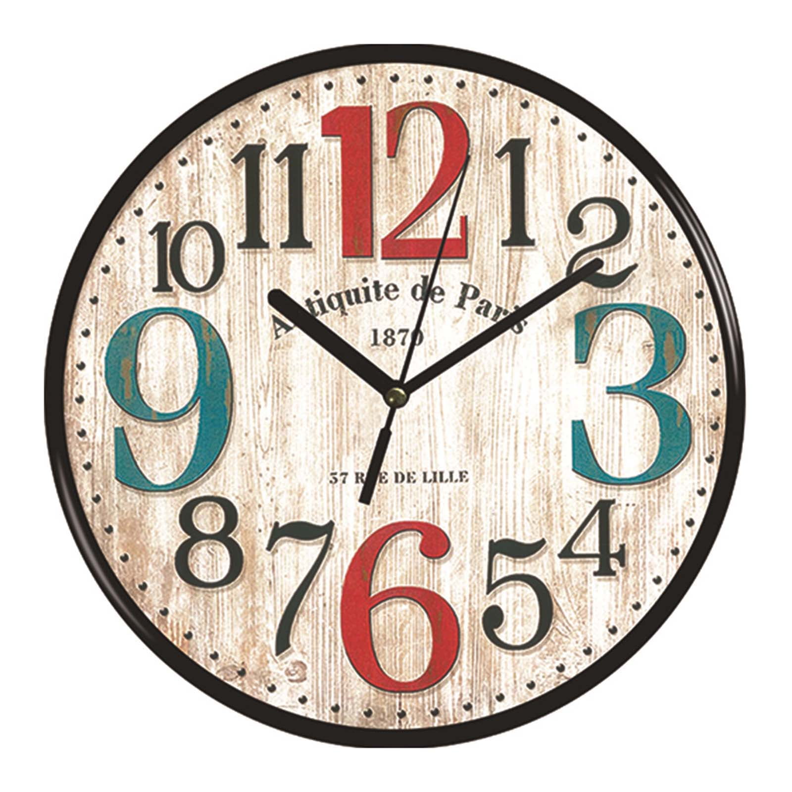 NINGCHE Clocks for Kitchen Wall Art Large Wall Clocks 23cm Coffee Houses Tea Shop