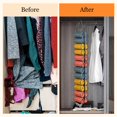 thumbnail image 3 of Lirex Hanging Yoga Legging Storage Organizer, Foldable Oxford Cloth Hanging Closet Organizer, Grey, 3 of 6