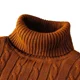 thumbnail image 2 of Men's High Neck Sweater Solid Color Pullover Knitted Warm Casual Turtleneck Mens Knitted Sweater, 2 of 5