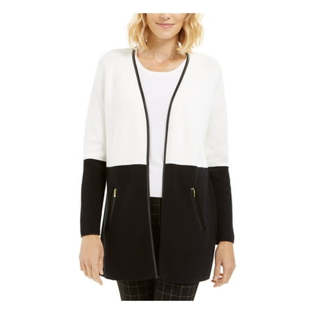 CHARTER CLUB $89 Womens New White Color Block T-Shirt Sweater PXL Petites B+B